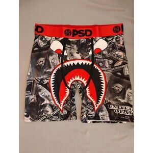 Men's PSD Boxer Briefs Money Shreds Gray Red XL